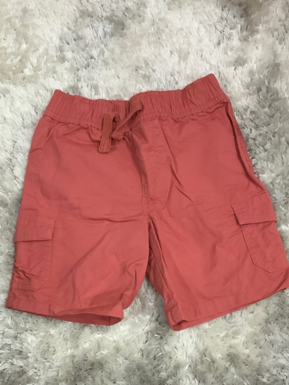 Men's Coral Cargo Shorts with Drawstring Waist